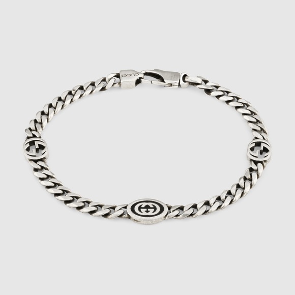 GUCCI Interlocking G Bracelet Argento - Picture 13 of 16